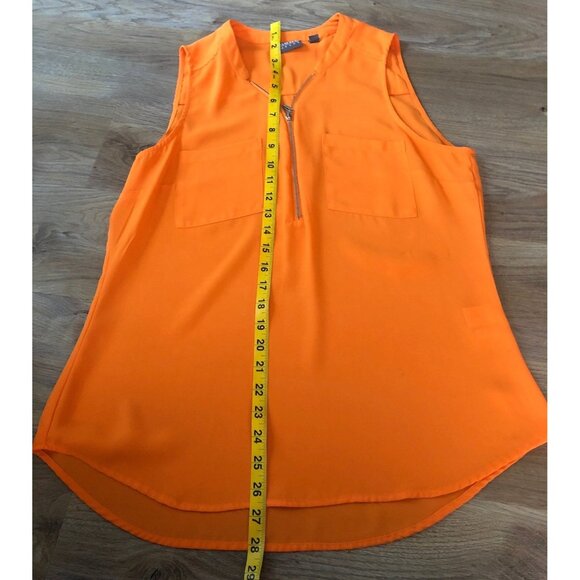 SOHO- WOMENS ORANGE MID FRONT ZIP CLOSURE LIGHT WEIGHT TOP SIZE MEDIUM - Picture 5 of 5